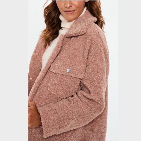 Borg Trucker Jacket - Rose - Picture 3 of 3